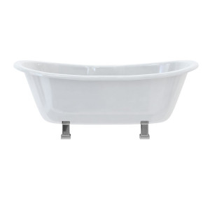 Burlington Двухсторонняя ванна Bateau со стандартными ножками с ножками Period в Chrome T10F E9 CHR