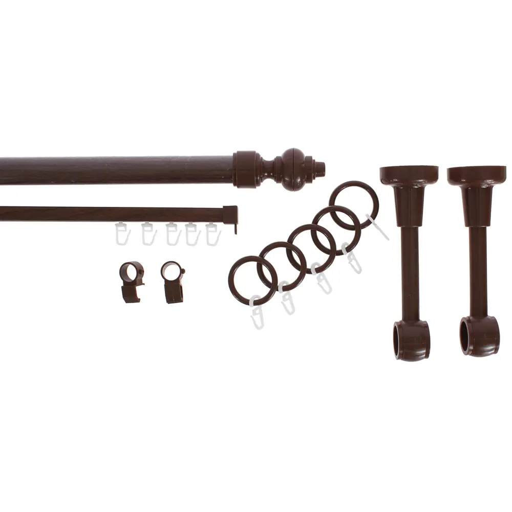 Карниз двухрядный 160 см металл/пластик цвет орех РУССКИЕ КАРНИЗЫ Стандарт STLM-2095998 - Вид №1