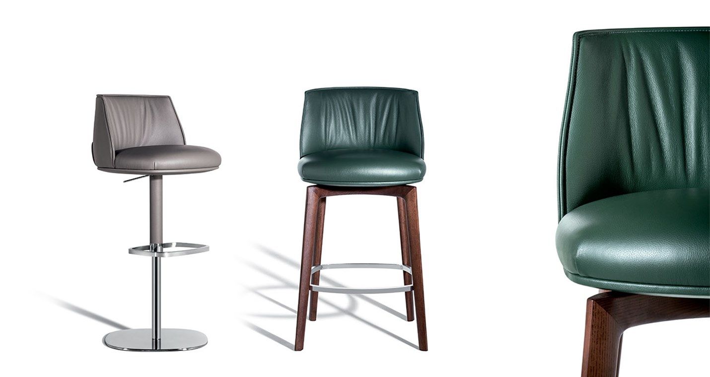 Кожаный мягкий высокий стул с подставкой для ног Poltrona Frau коллекция-столы и стулья ARCH-00134237 - Вид №4