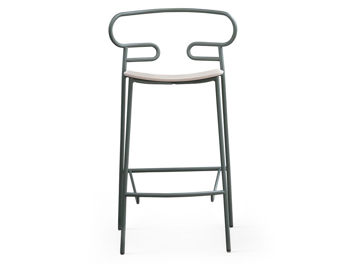 Табурет из металла и ясеня с подставкой для ног TrabA' Генуя ARCH-00149204 - Вид №1