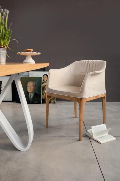 Tonin Casa Мягкое кожаное кресло с подлокотниками Mivida sun-id-1353038 - Вид №1