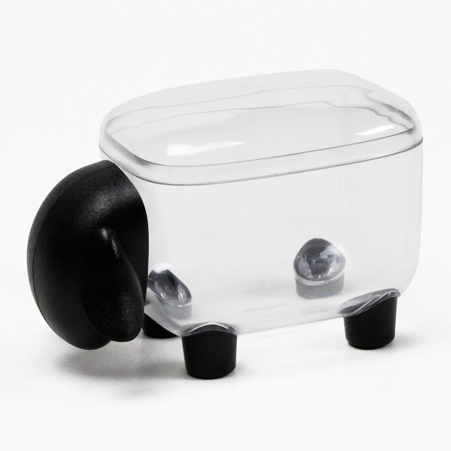 QL10259-CL-BK Контейнер для мелочей sheepshape, черный с прозрачной крышкой Qualy 