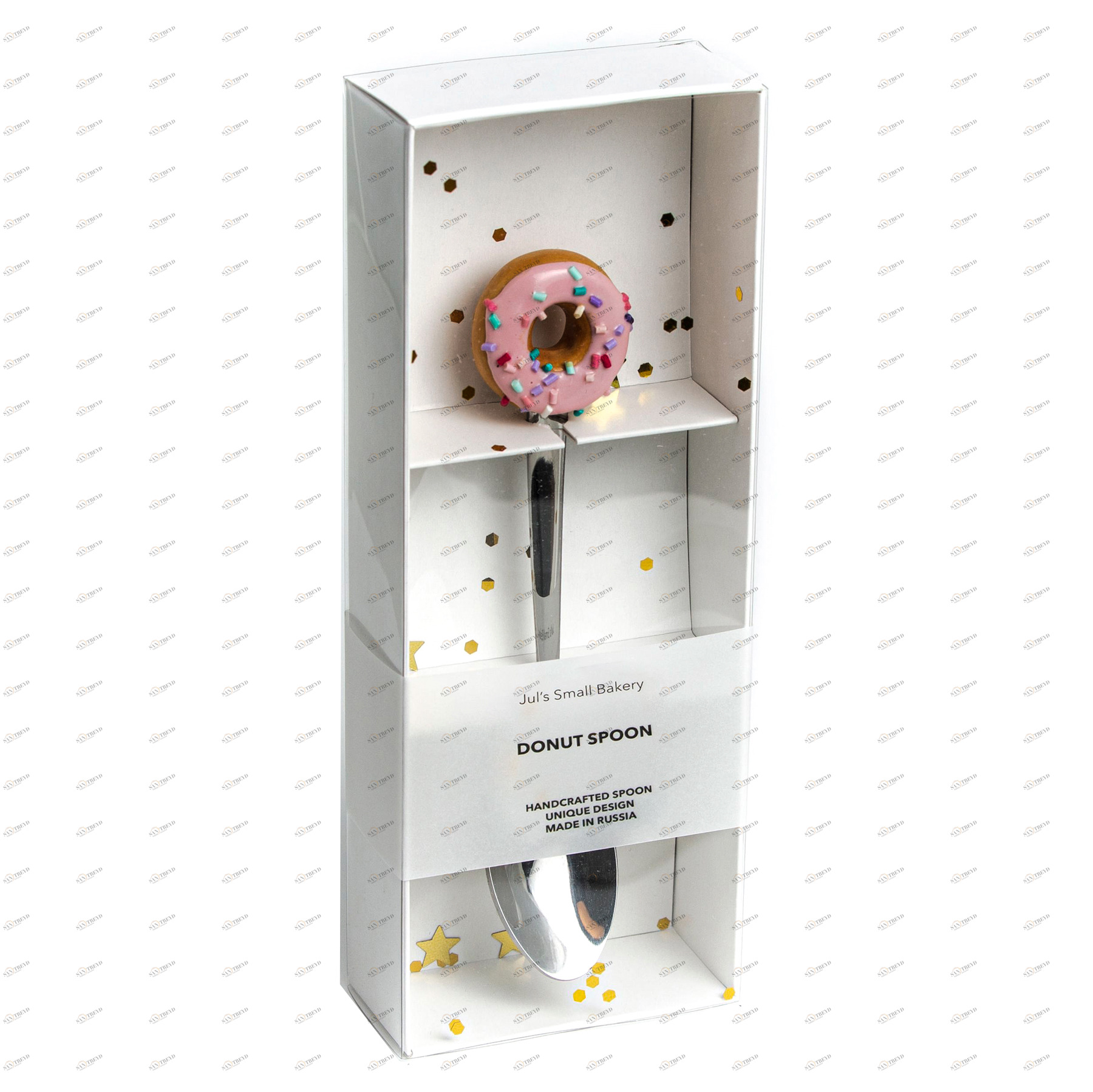 Чайная ложка "Пончик и конфетти" розовая JULS SMALL BAKERY  335358 Розовый Santreyd 