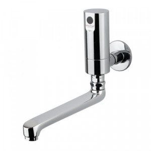 2550 Idral Настенный электронный смеситель для раковины / мойки серии ONE с инфракрасным датчиком и поворотным изливом 200 мм. Работает от батареи