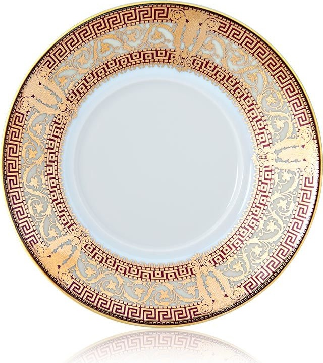 10585593 Haviland Тарелка закусочная 22см "Салон Мюрат" (вишневый, золотой декор) Фарфор, Керамика 