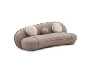 Кожаный изогнутый диван