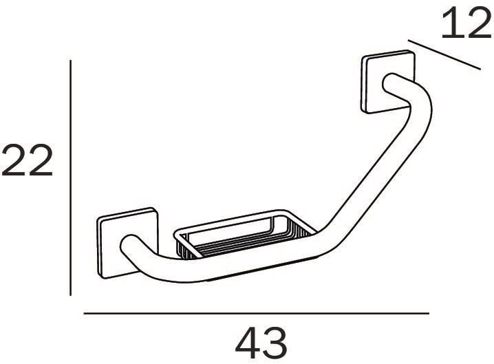INDA® Поручень для ванной из латуни с мыльницей Forum quadra A30920 - Вид №1