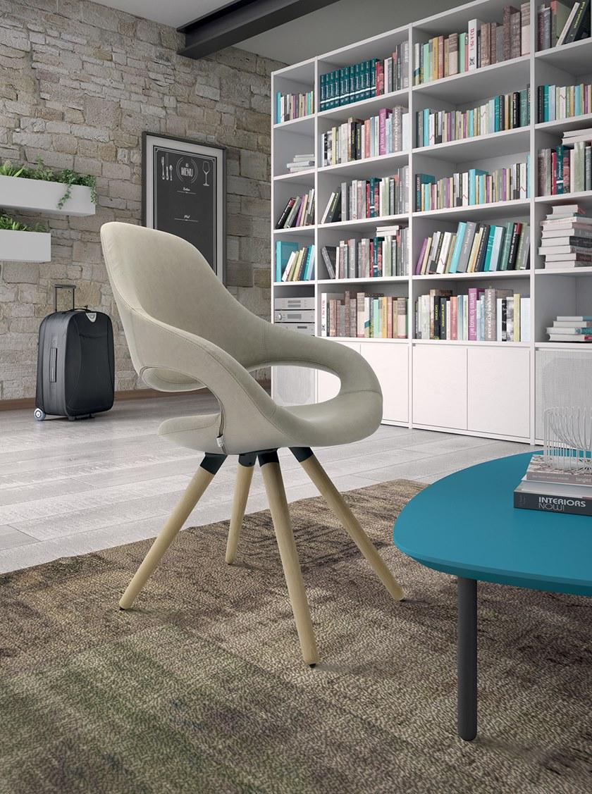 Leyform Кресло на козелке из дерева и кожи с подлокотниками Samba sun-id-1445627 - Вид №3