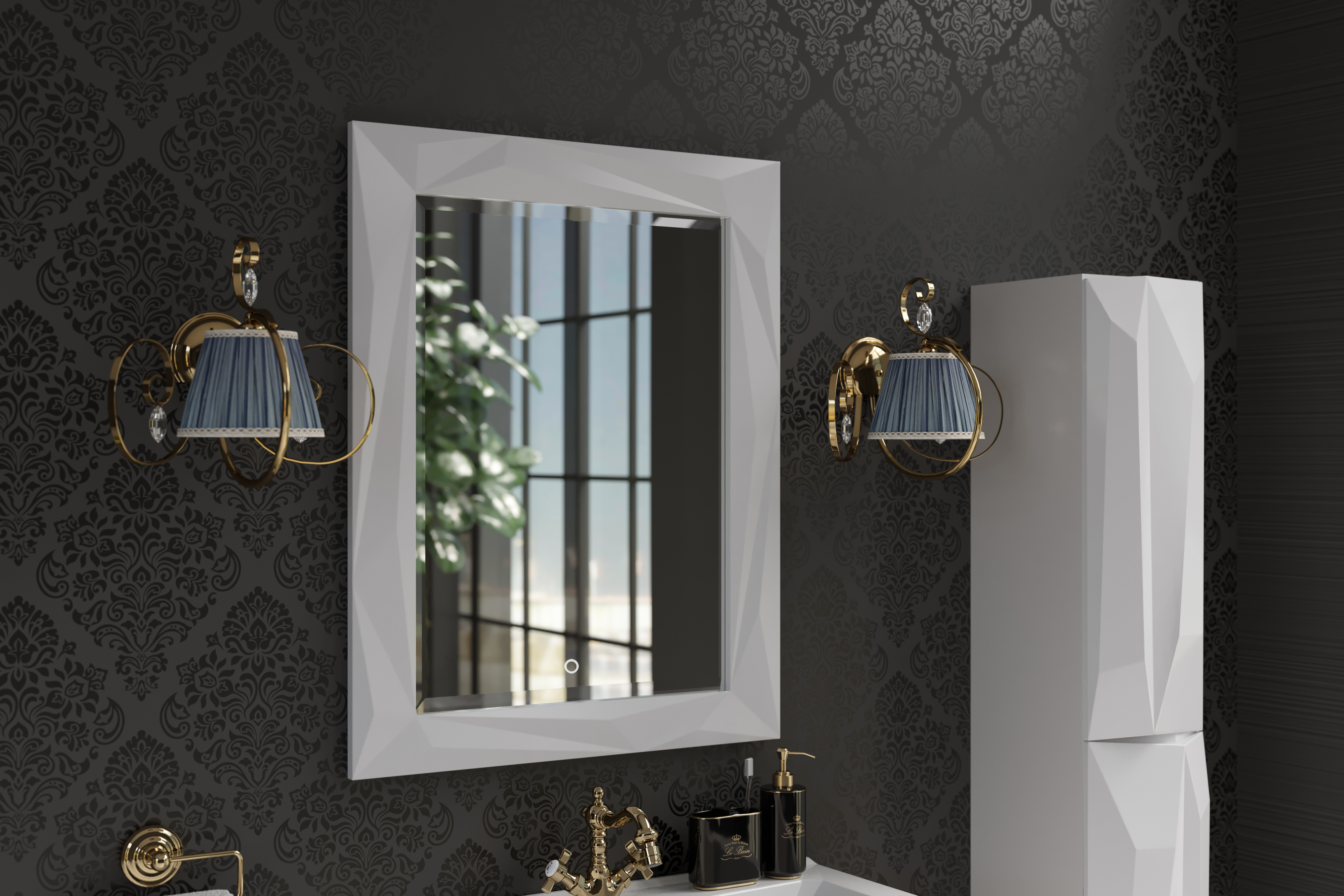 У51084 Шкаф - Пенал Crystal 30П, 2д, White L 1 Marka Crystal - Вид №1