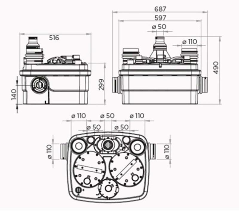 Sanitrit Подъемная станция для чистой и темной воды  Sq2pro  - Вид №3