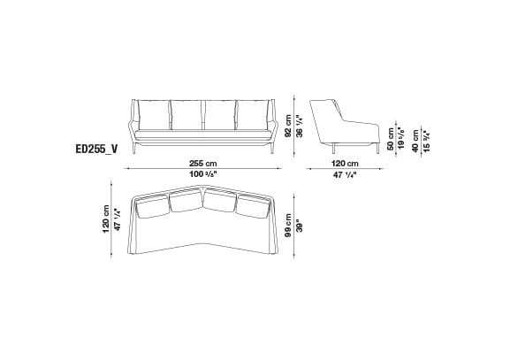 4-местный тканевый диван B&B Italia Edouard ARCH-00150332 - Вид №3