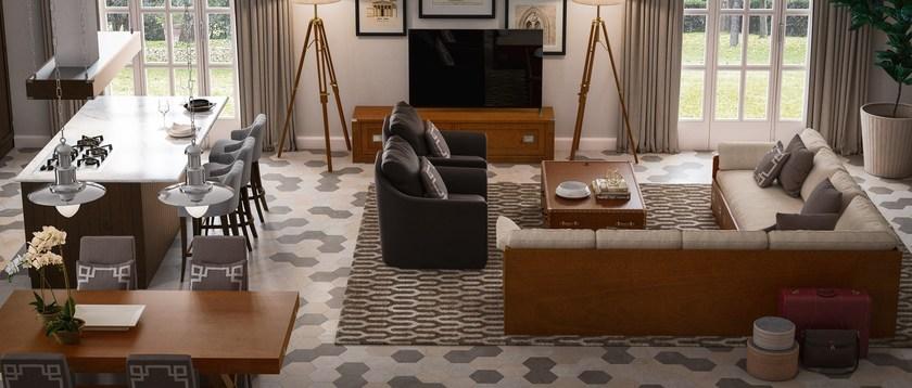 Caroti Угловой диван с тумбой под ТВ и книжным шкафом Via montenapoleone sun-id-1514472 - Вид №1