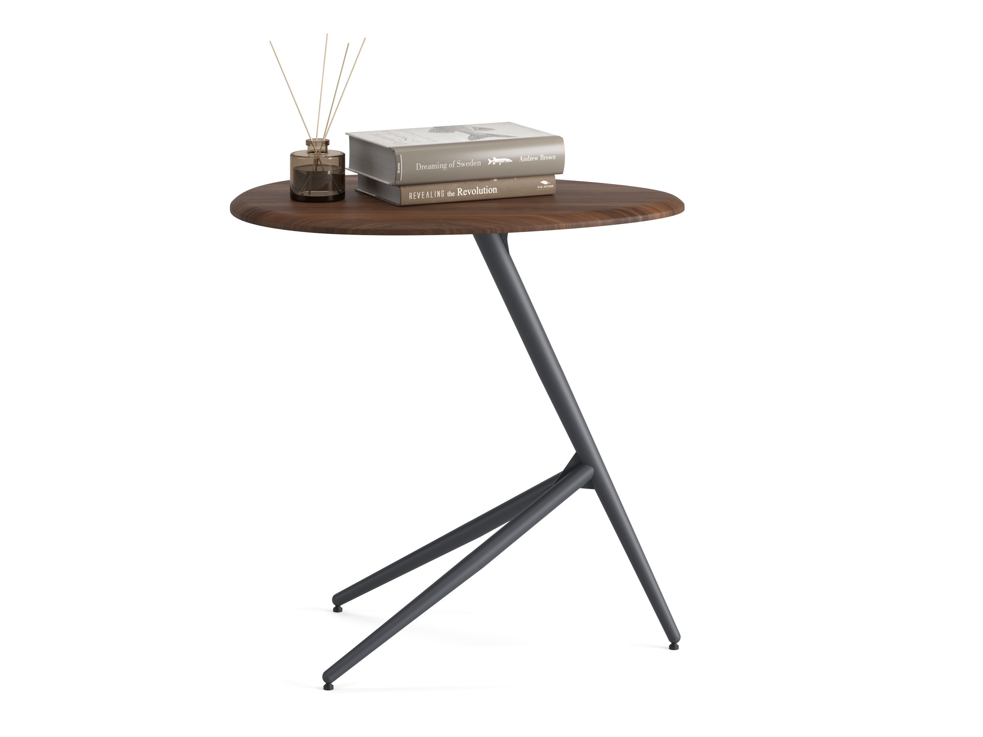 Деревянный овальный высокий журнальный столик Ersa STONEAGE ARCH-00009324