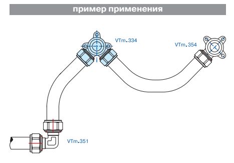 VTm.334.N.200420 Водорозетка обжимная проходная Valtec 20 мм х 1/2"  - Вид №10