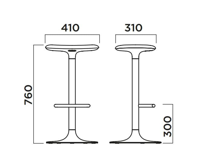 Высокий стул из стали и дерева с подставкой для ног Infiniti Flink ARCH-00085465 - Вид №10