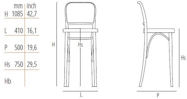 Wiener GTV Design Высокий табурет из бука и венской соломы N. 811 sun-id-1358902 - Вид №4