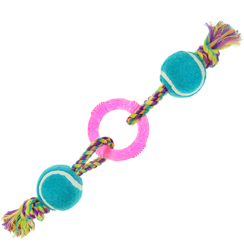 ПР0048488 Игрушка для собак Dogicorn Кольцо с теннисными мячами на канате 37 см CHOMPER  - Вид №1