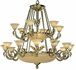 Possoni Illuminazione Атласная люстра с алебастром Cigno 2735/12+6+6+3