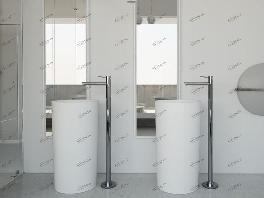 MOMA Design Отдельно стоящее ротондо Lavabo с твердой поверхностью Diamond Dmn