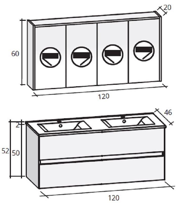 FPO120DP0S37 Комплект мебели Riho Porto Santreyd - Вид №2