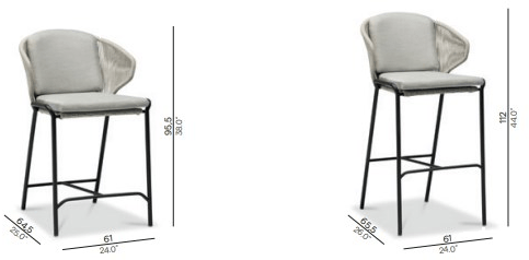 MANUTTI Высокий металлический табурет с подлокотниками Radius Bs69 - bs70 - Вид №9