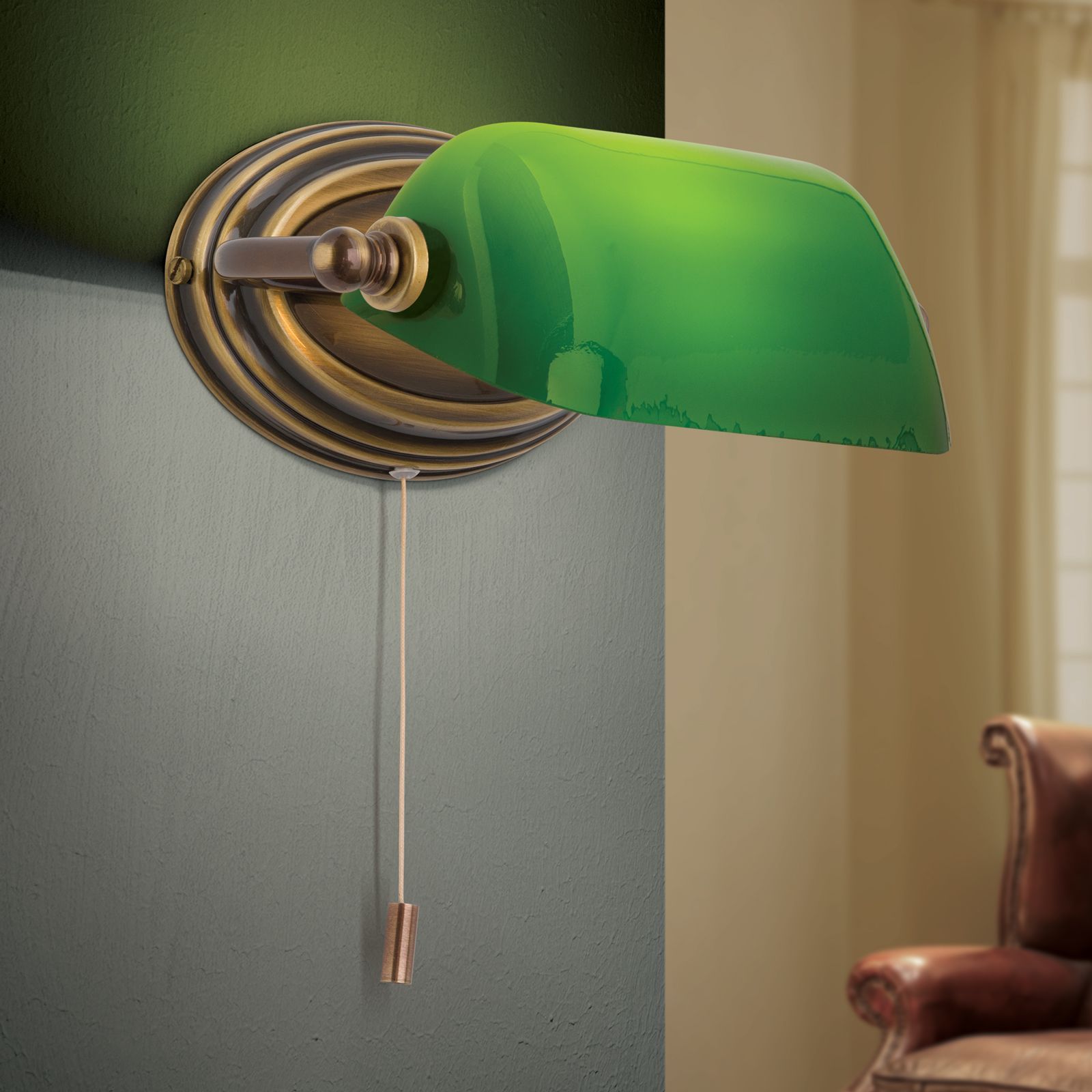 Регулируемая лампа для чтения из латуни и стекла Orion Harvard ARCH-00125513 - Вид №7