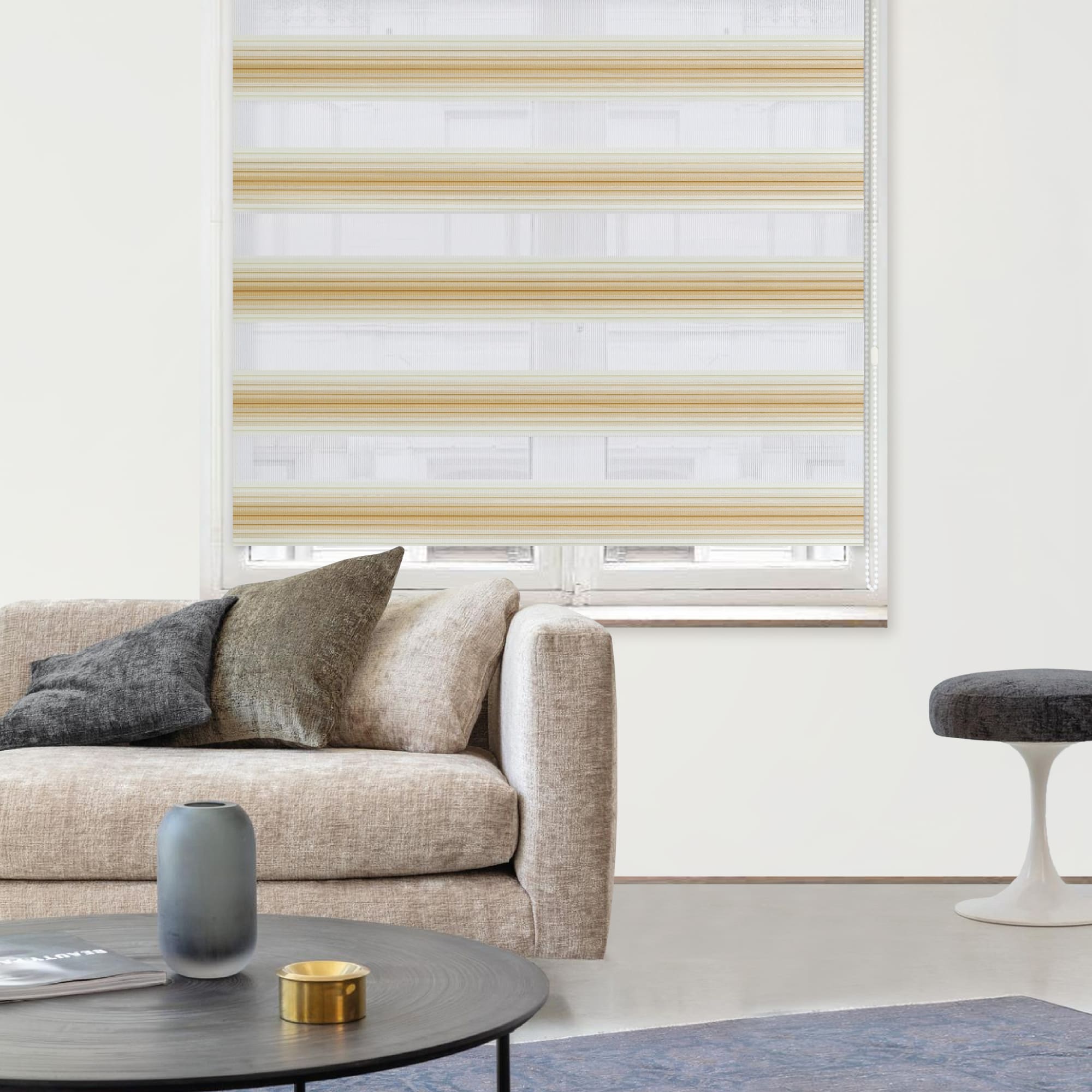 83503086 Штора рулонная день-ночь Miamoza Palermo 160x175 см бежевая Santreyd  - Вид №2