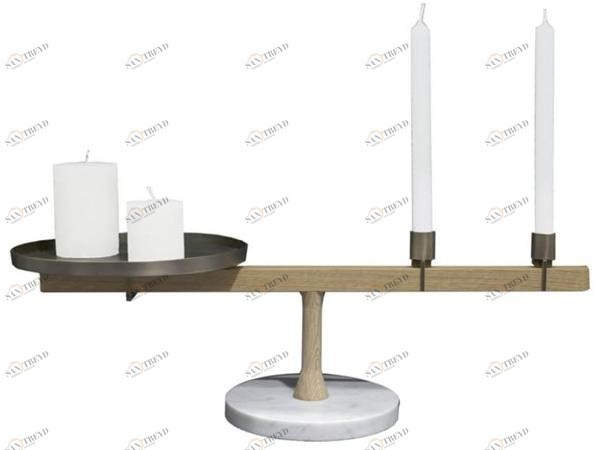 Driade Канделябры из белого каррарского мрамора, дуба и латуни  Db210b6019c65 