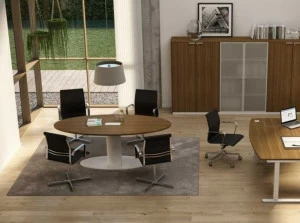 Bralco Овальный стол для совещаний из меламина с системой управления кабелями Winglet