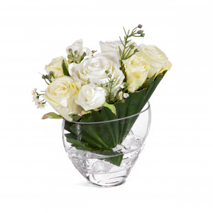 2000983229601 Композиция Розы в пальмовом листе COSMO RED