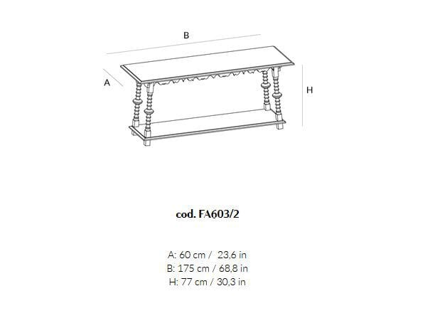 Прямоугольная консоль из массива дерева Lando AMALFI ARCH-00084868 - Вид №3