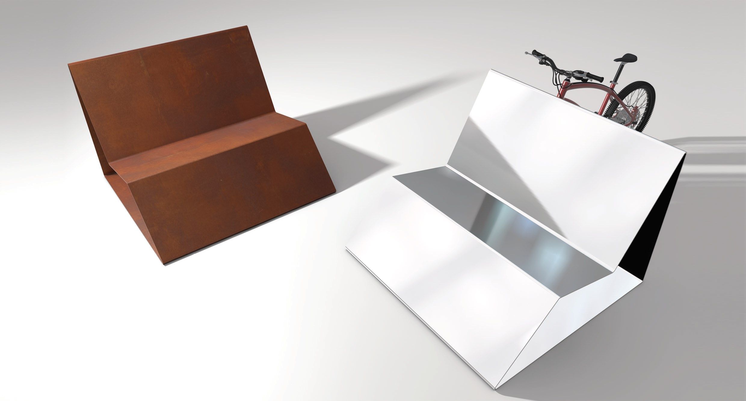 Металлическая скамья со спинкой Viscio Urban Design SPLINE ARCH-00055604 - Вид №2