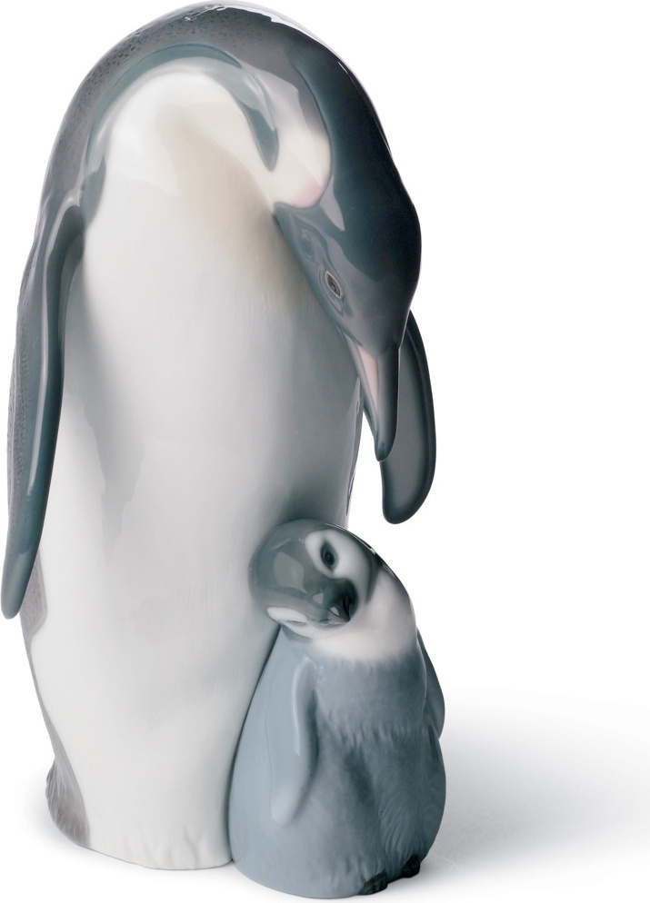 10669049 LLADRO Фигурка Lladro "Пингвин с пингвиненком" 16х22см Фарфор Lladró 