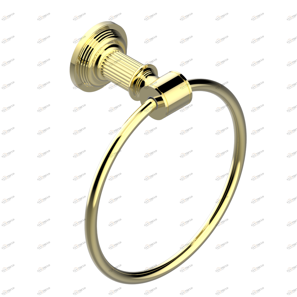 U9N-504N Полотенцедержатель-кольцо-Ø 180 мм одинарное Thg-paris Grand central с ручками-рукоятками с чёрным ониксом Покрытие PVD латунь U9N-504N CAT.F