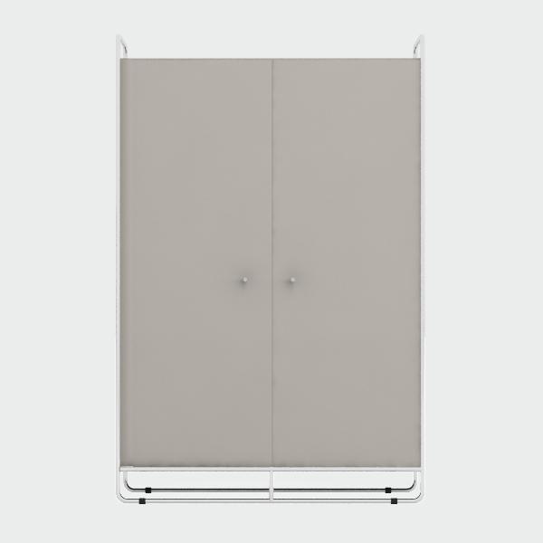 Шкаф двухдверный на металлических ножках светло-серый Bauhaus WOODI  00-3966114 Серый  - Вид №4