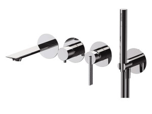 Настенный набор для ванны с 4 отверстиями и ручным душем