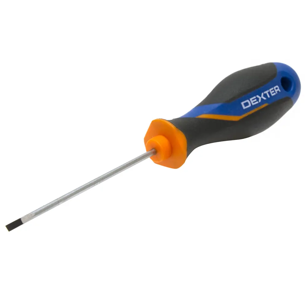 Отвертка шлицевая Dexter с магнитным наконечником SL2.5x75 мм 18147553 STLM-0009580