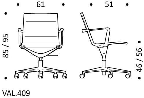 ICF Поворотное офисное кресло из кожи с 5-ю спицами и колесами Valea sun-id-1358564 - Вид №12
