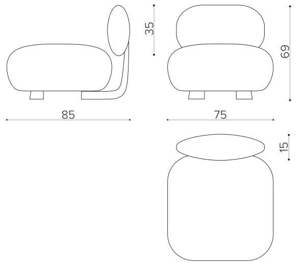 CD 75SQ OUT Square module 75cm True Design Code Out  - Вид №1