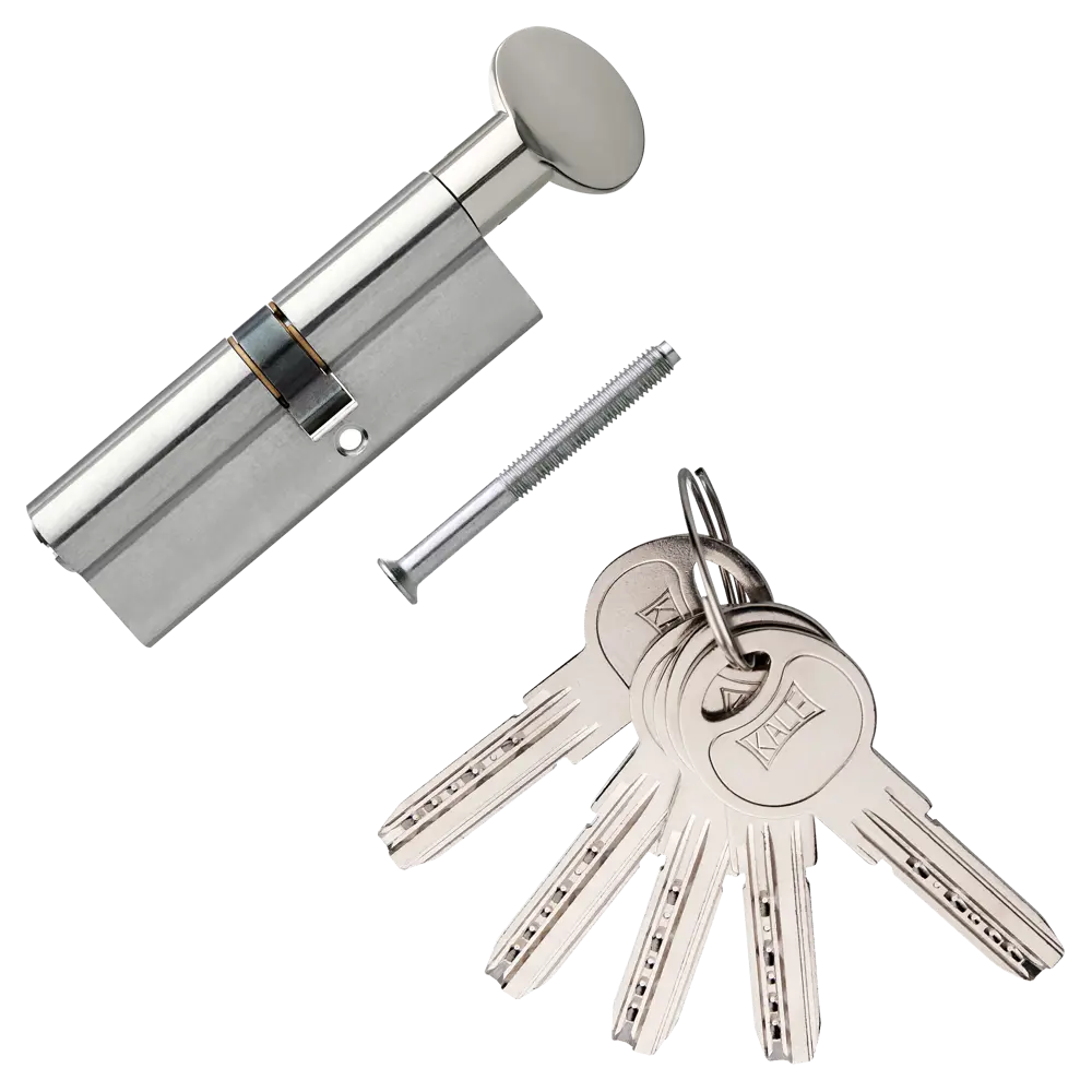 Цилиндр Kale 164SM-90-C-NP, 45х35 мм, ключ/вертушка, цвет никель 82394771 STLM-2165486  - Вид №1