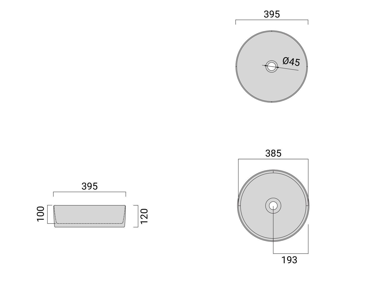 Круглый умывальник Domus Falerii размер ARCH-00110971 - Вид №3