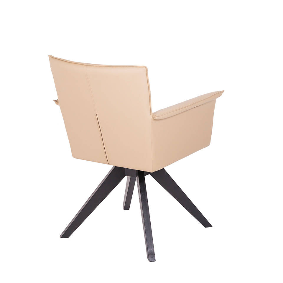 Стул с мягким сиденьем вращающийся с деревянными ножками бежевый от Angel Cerda ANGEL CERDA ДИЗАЙНЕРСКИЕ 00-3865502 Бежевый;коричневый  - Вид №3