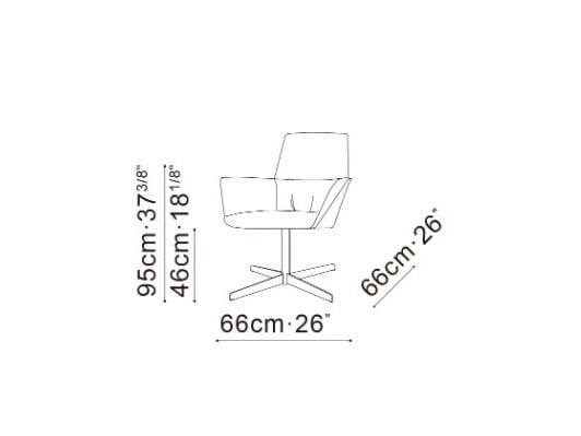 4-спицевое кожаное вращающееся офисное кресло CAMERICH Цин ARCH-00134585 - Вид №2