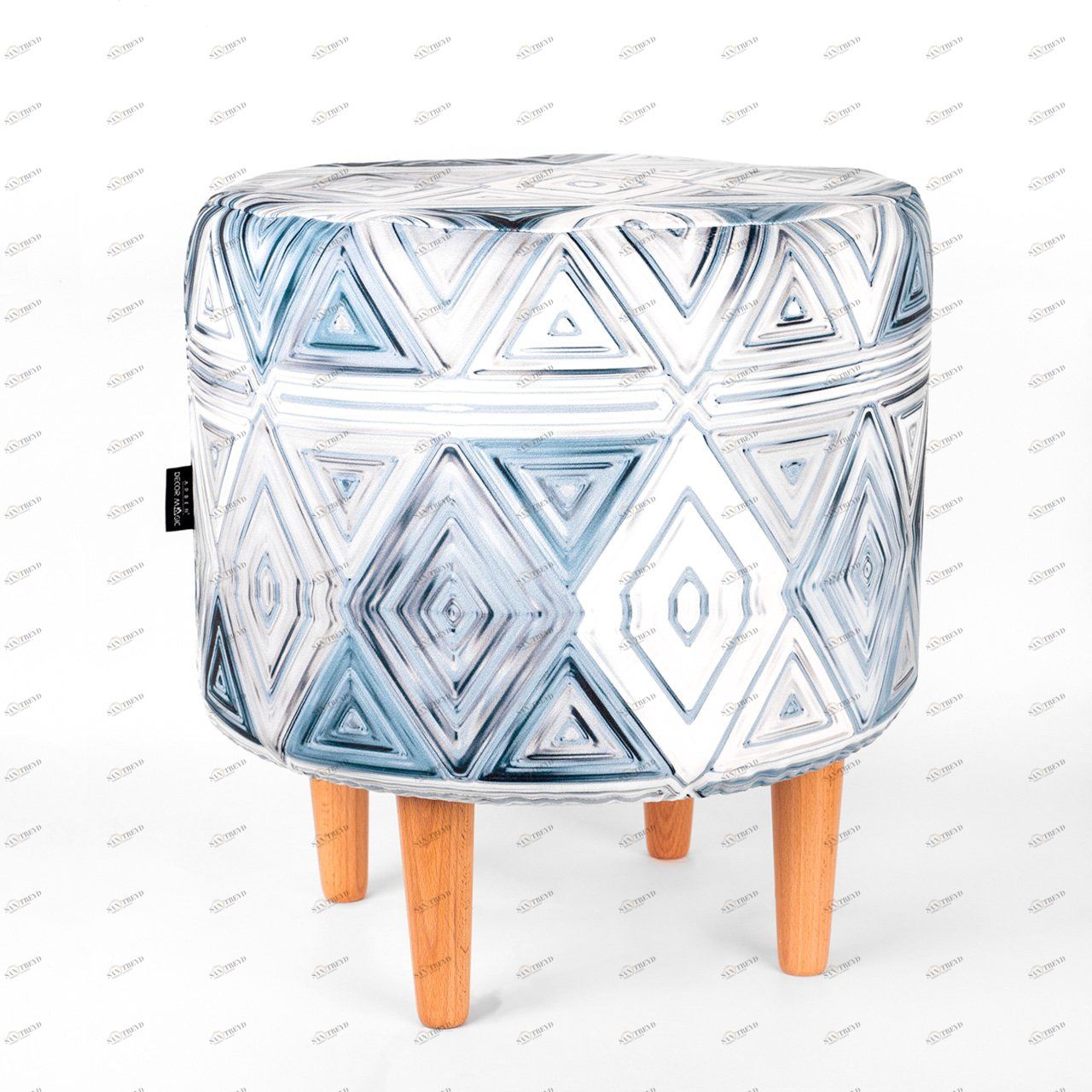 Пуфик круглый на ножках бело-голубой Vitrage ARBEN DECOR MAGIC VITRAGE 00-3833291 Белый;голубой;разноцветный 