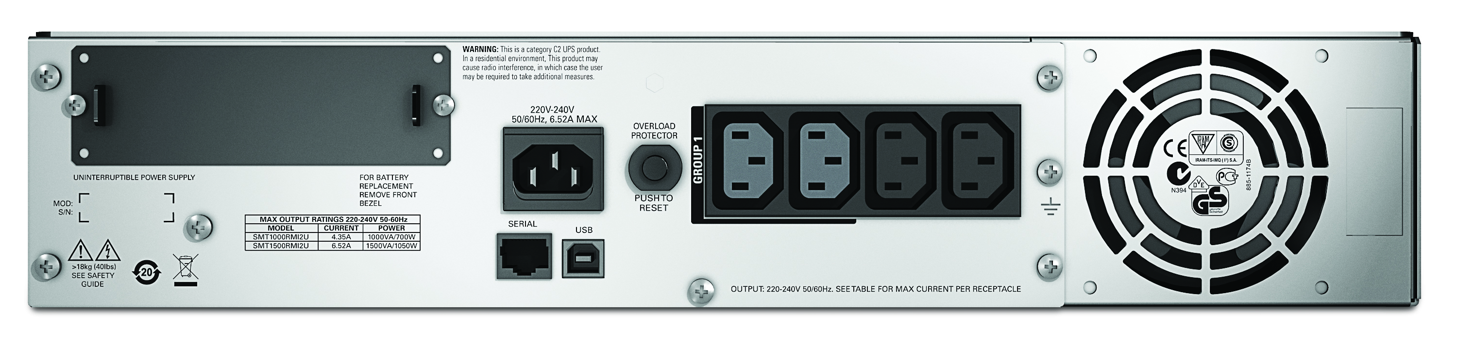 SMT1000RMI2U smart-ups 1000va lcd rm 2u 230v APC Santreyd  - Вид №2