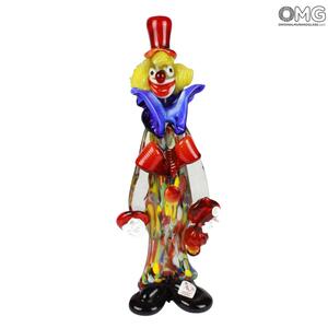 828 ORIGINALMURANOGLASS Статуэтка Клоун-Фокусник - муранское стекло OMG 10 см
