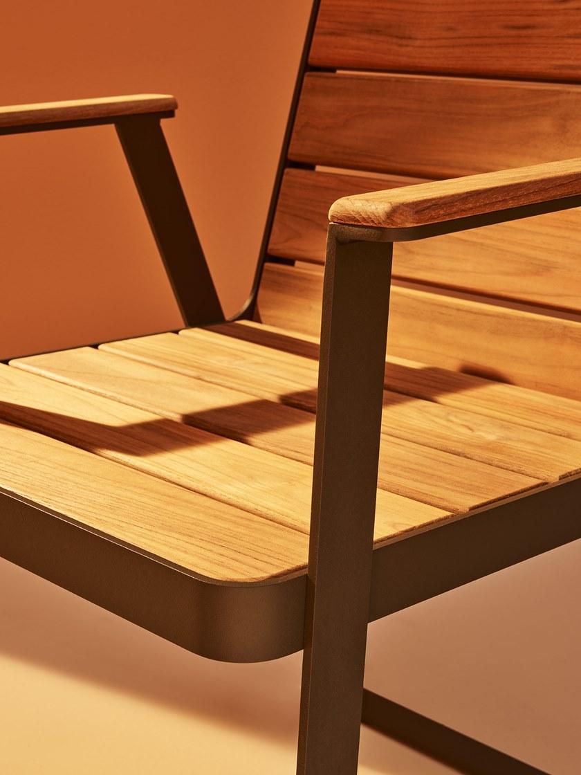 Terraforma Стул из нержавеющей стали и дерева с подлокотниками Makemake Mksecbte/1 - mksecbte/2 - Вид №1