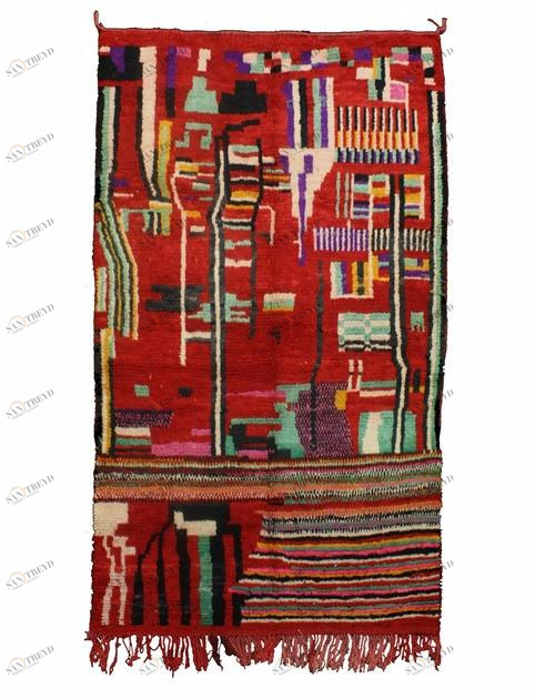 AFOLKI Прямоугольный шерстяной коврик с длинным ворсом и узором Boujad Taa857be