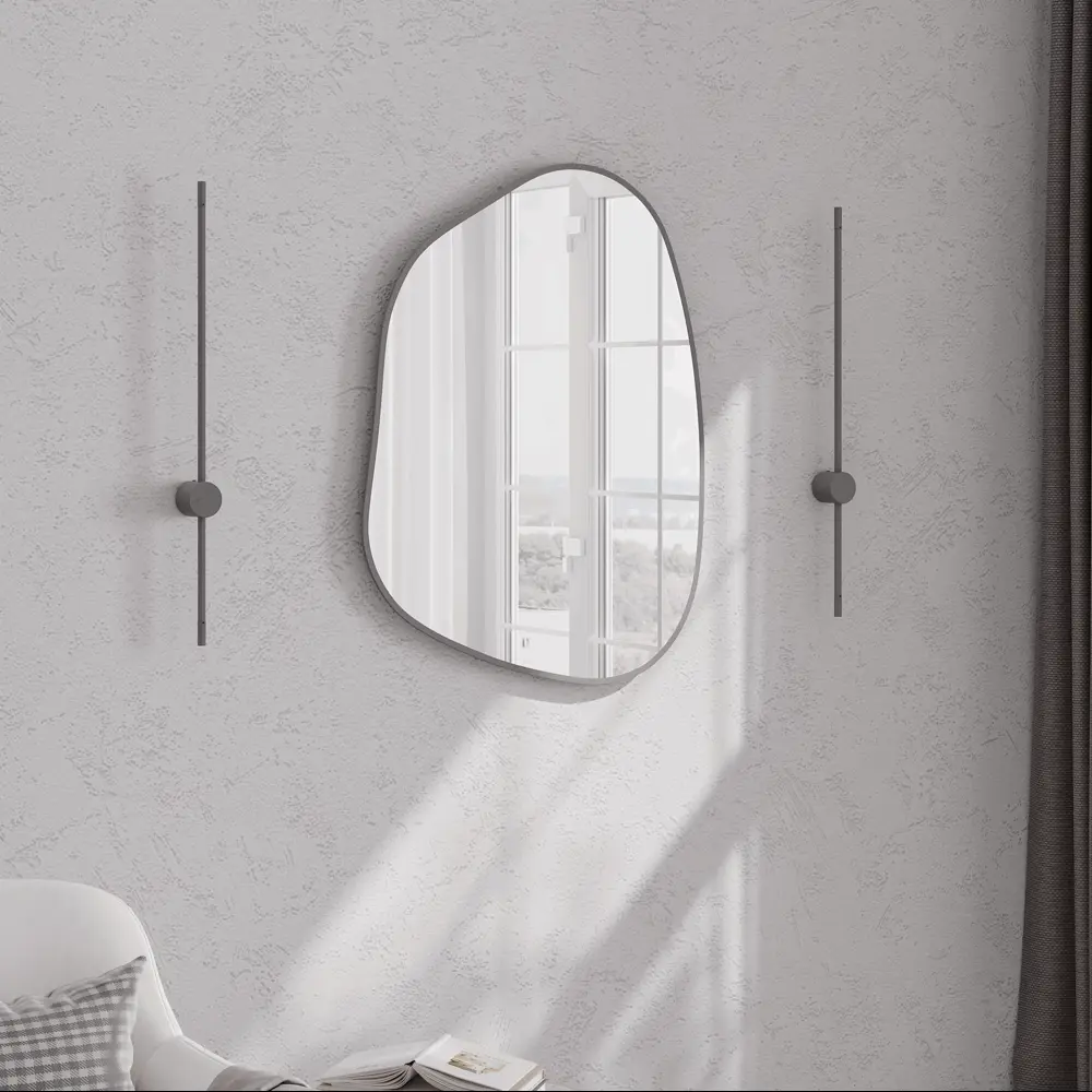 Зеркало декоративное Континент фигурное 60x80 см без рамы цвет серый канат CONTINENT Интерьерное STLM-2157063