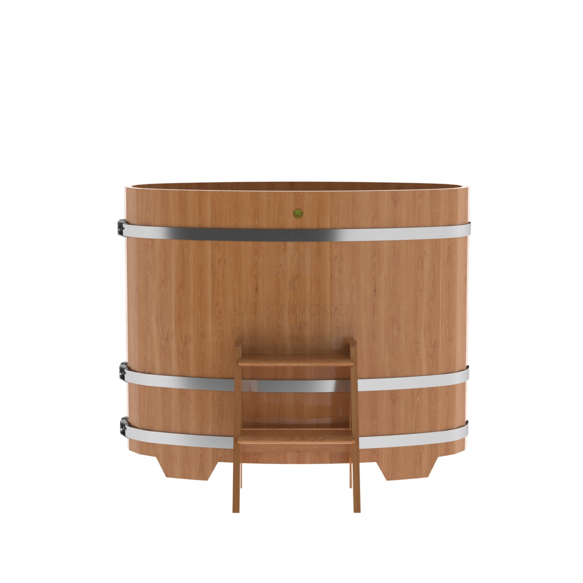 1265 Купель овальная из дуба 0,69х1,31х1,1 натуральная Alyarus  - Вид №3